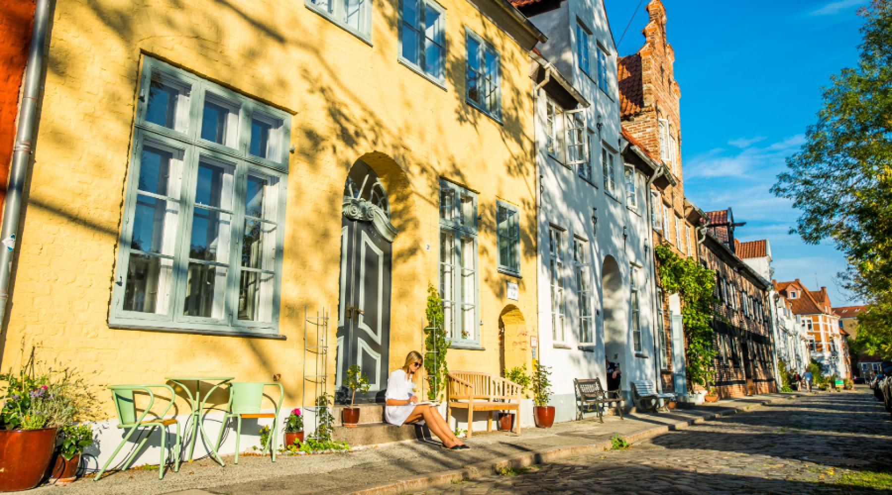 Den instagramvänliga Malerwinkel vid Obertrave i Lübeck Den instagramvänliga Malerwinkel vid Obertrave i Lübeck